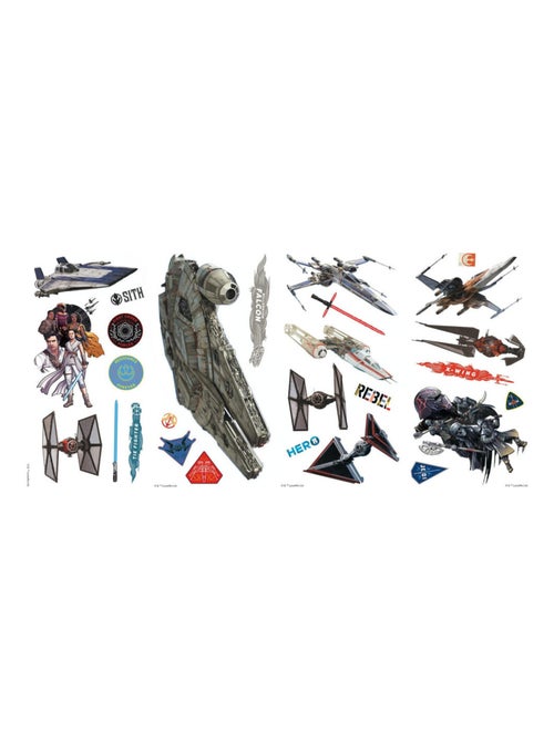 27 Stickers Star Wars Episode IX - 4 planches de 22x44cm - Kiabi