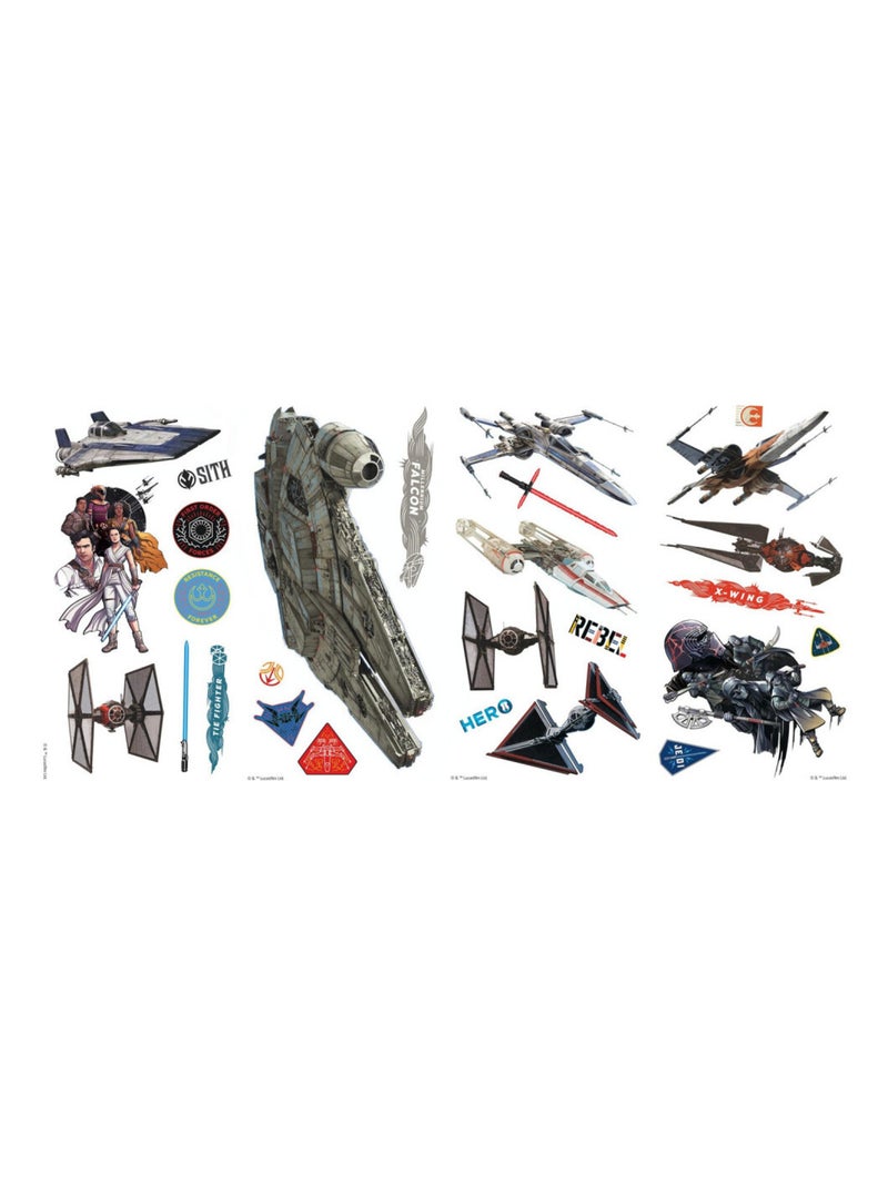 27 Stickers Star Wars Episode IX - 4 planches de 22x44cm Multicolore - Kiabi