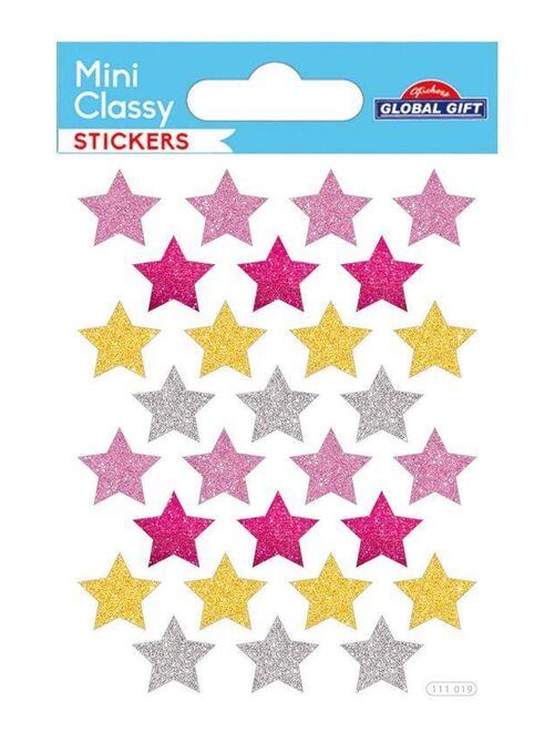 28 Stickers Etoiles - Paillettes - 1,8 cm - Kiabi
