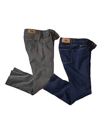 2er-Pack Regular-Jeans Stretch Komfort - ATLAS FOR MEN