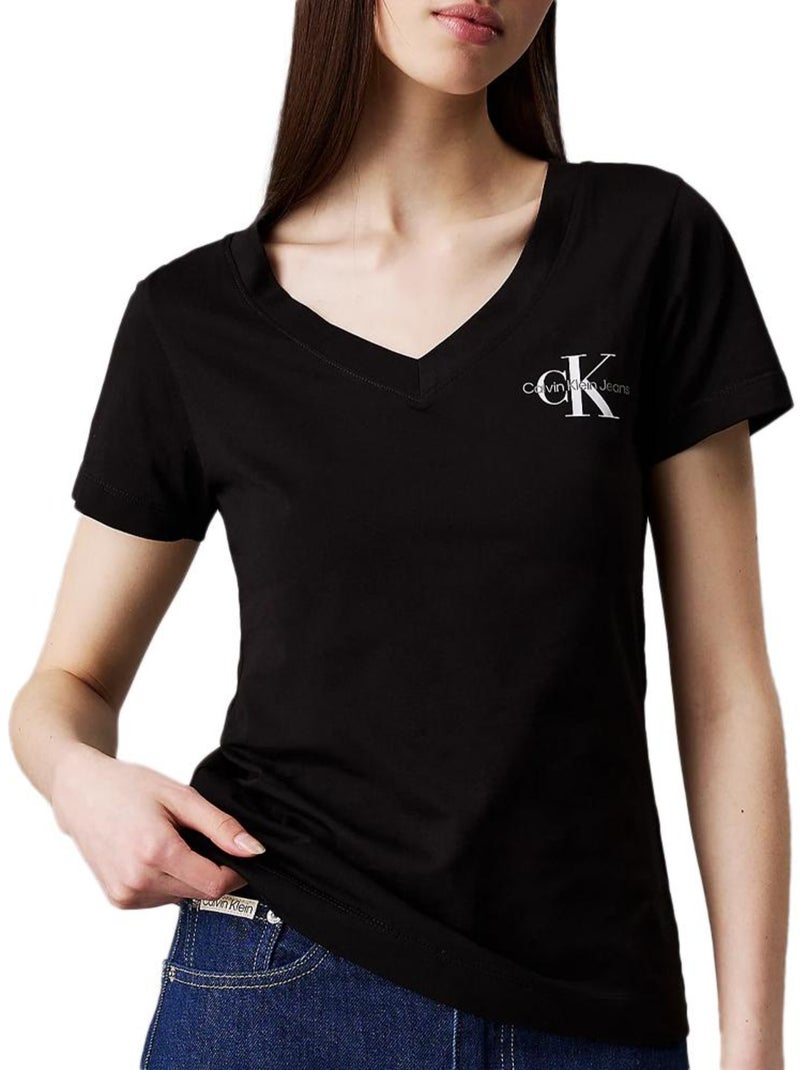 2x T-Shirt Femme Calvin Klein Jeans Noir - Kiabi