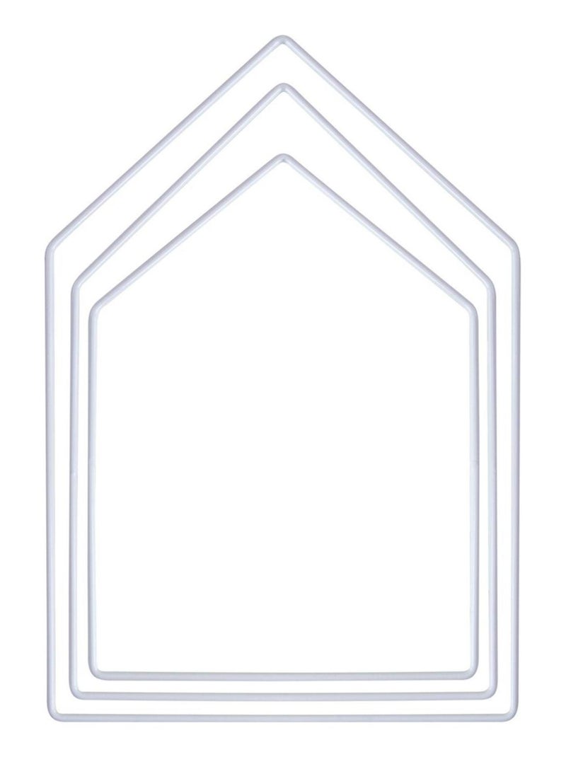 3 Anneaux en métal maison blanc - 20, 25 et 30 cm - Rayher Blanc - Kiabi