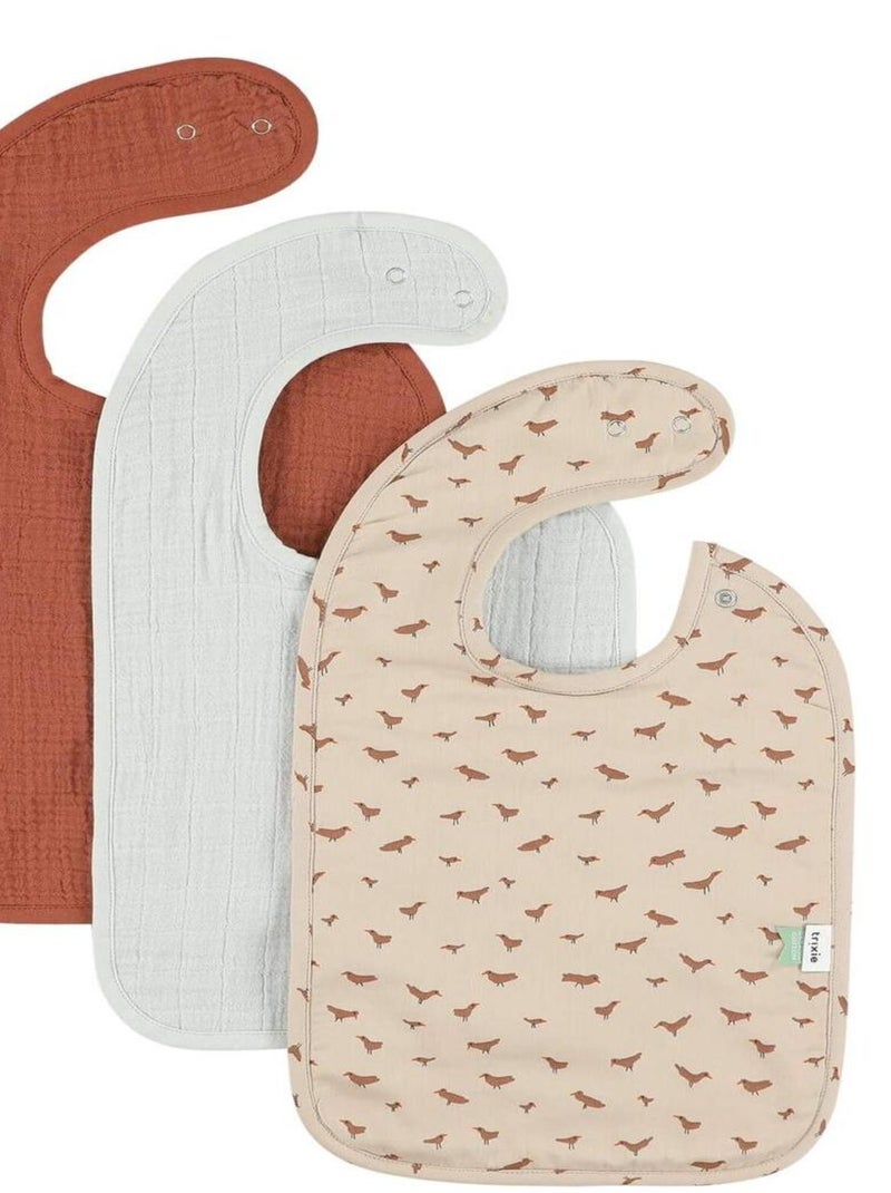 3 bavoirs BABBLING BIRDS mix beige Beige - Kiabi