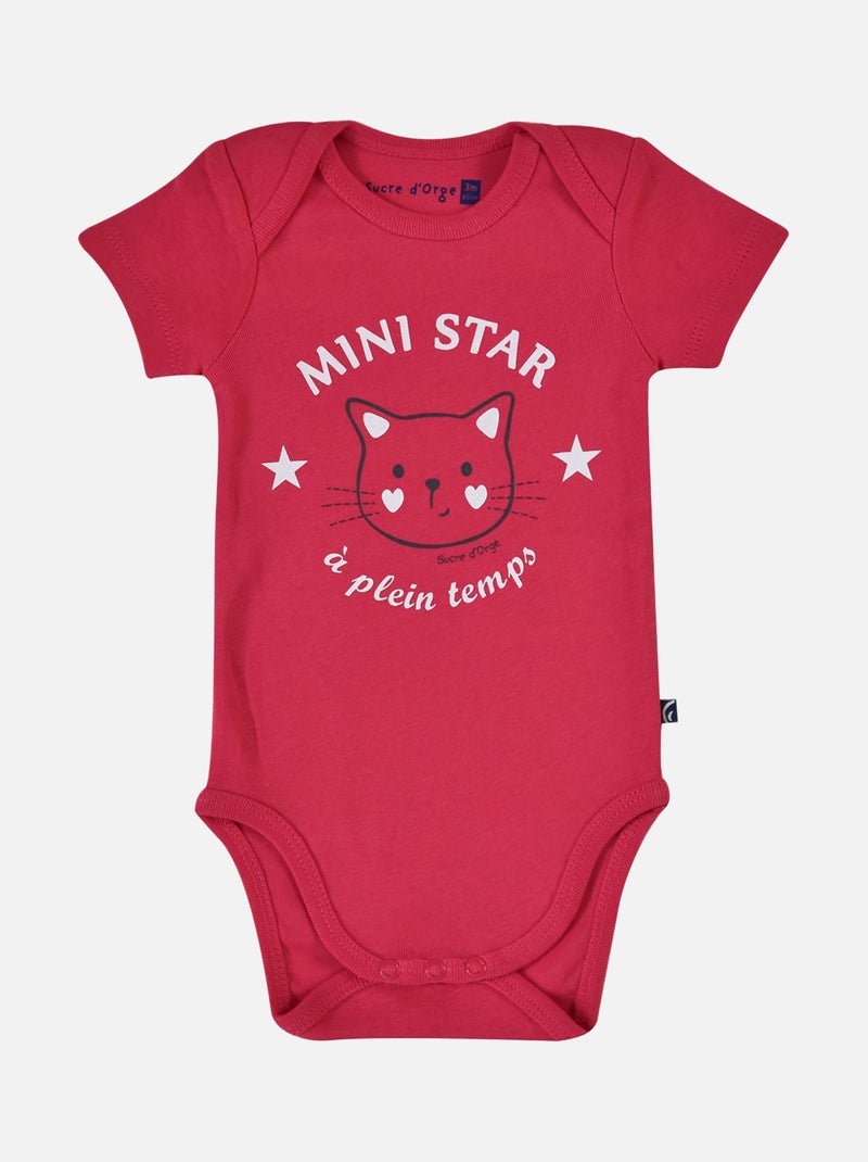 3 BODIES BEBE ELBERTINA MANCHES COURTES Rose - Kiabi