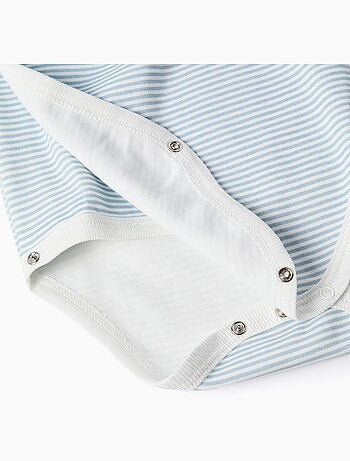 3 bodies en coton croisés rayés/imprimés