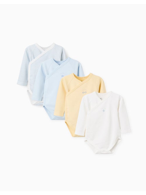 3 bodies en coton croisés rayés/imprimés - Kiabi