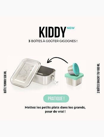 3 Boîtes à gouter inox KIDDY 500 ml Baleines