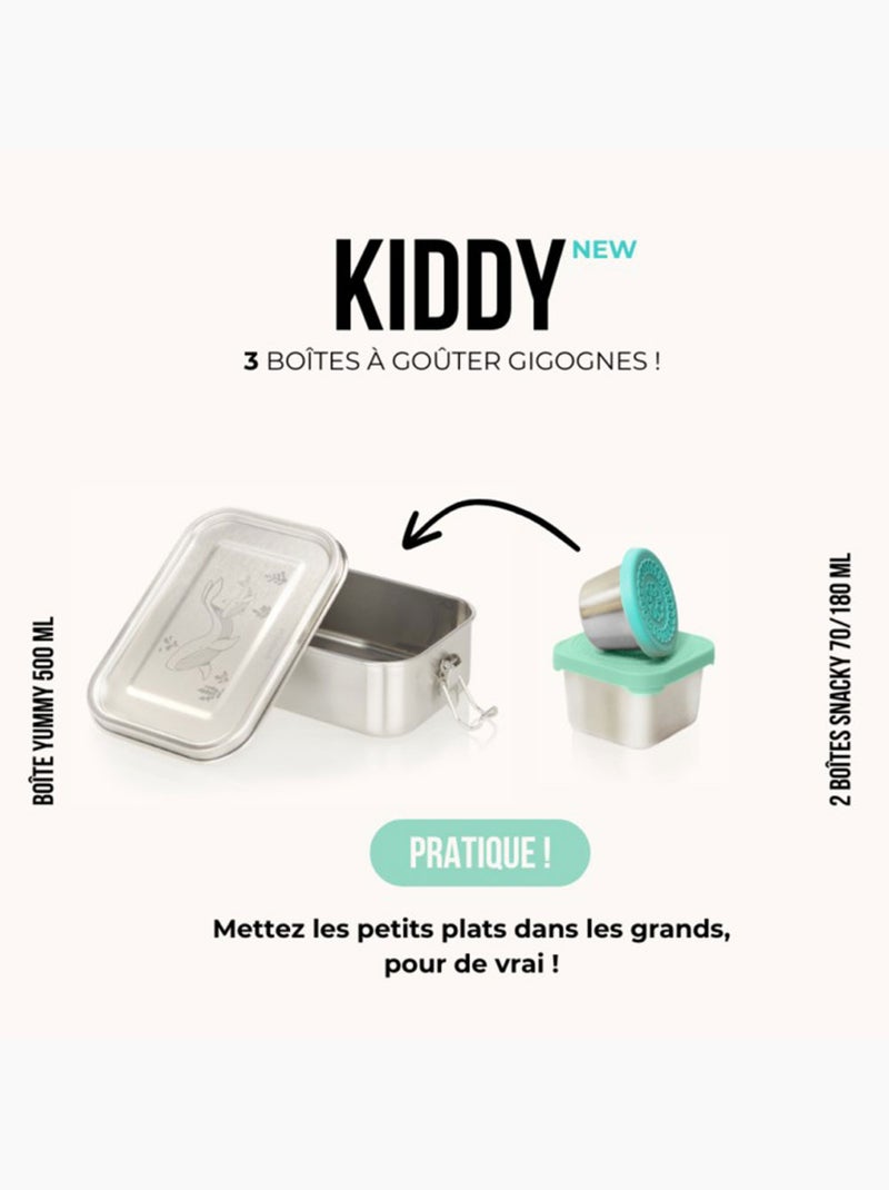 3 Boîtes à gouter inox KIDDY 500 ml Baleines Multicolore - Kiabi