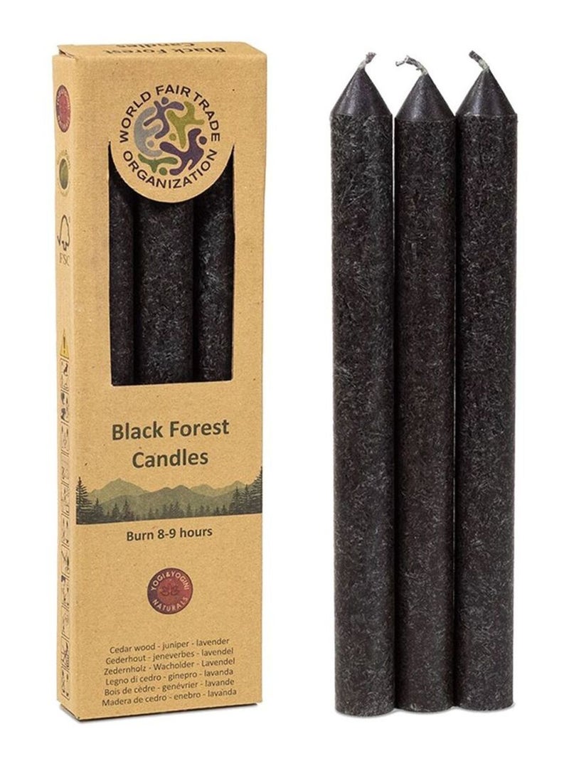 3 bougies de table parfumées black forest Noir - Kiabi