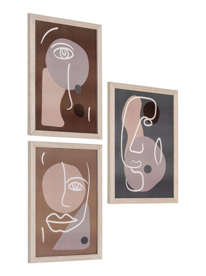 3 Cadres bois MDF et verre marron clair - House Nordic Marron - Kiabi