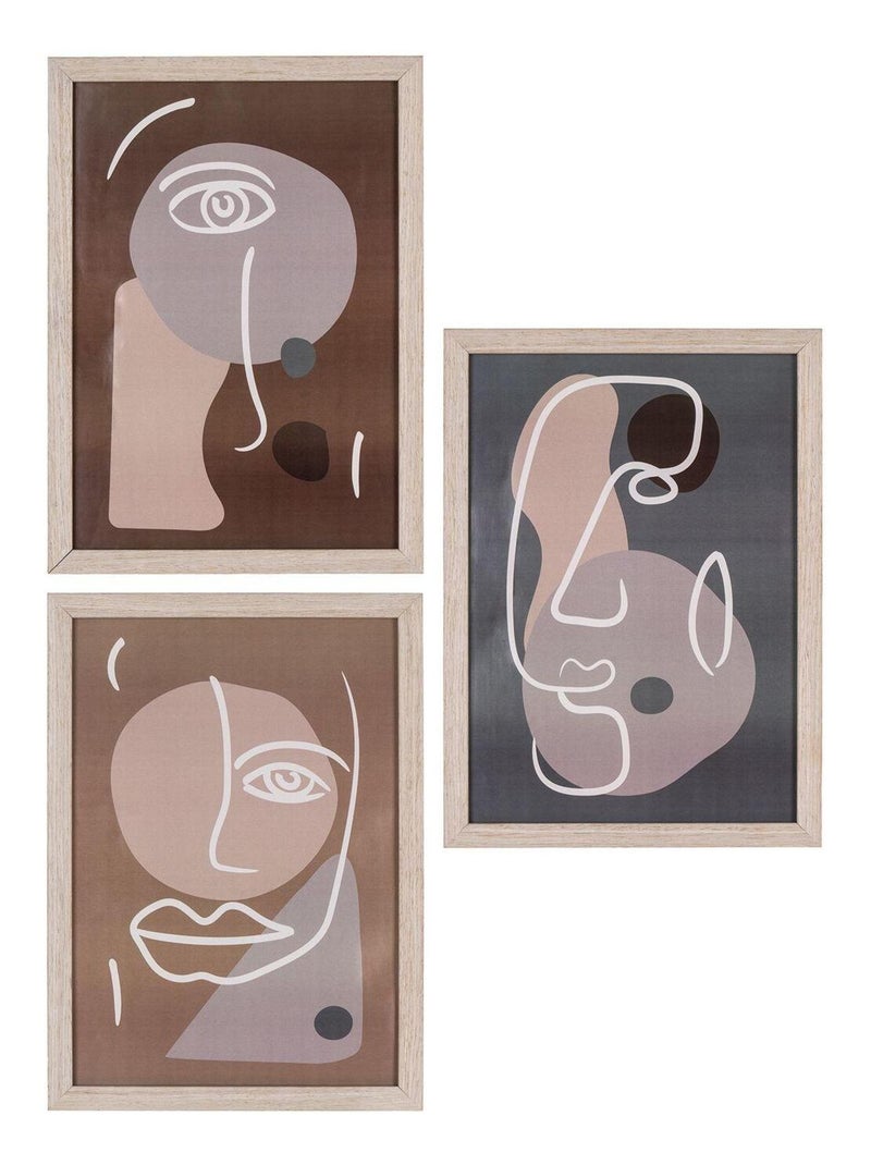 3 Cadres bois MDF et verre marron clair - House Nordic Marron - Kiabi