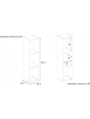 3 cases de rangement effet bois TOM & APOLLINE