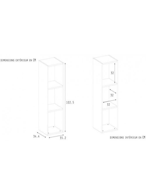 3 cases de rangement effet bois TOM & APOLLINE - Kiabi 3 cases de rangement effet bois TOM & APOLLINE - Kiabi