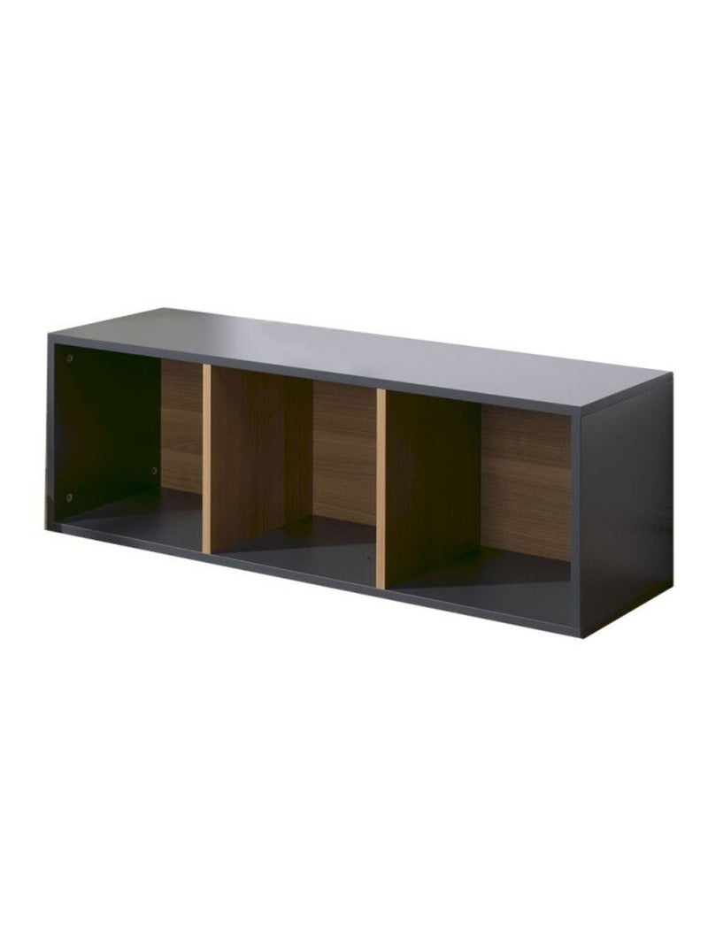 3 cases de rangement effet bois  TOM & APOLLINE gris anthracite - Kiabi