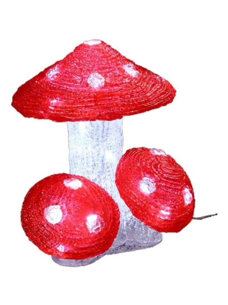3 Champignons lumineux à LED Rouge - Kiabi
