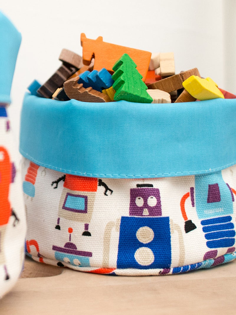 3 Corbeilles Gigognes Les Robots Bleu - Kiabi