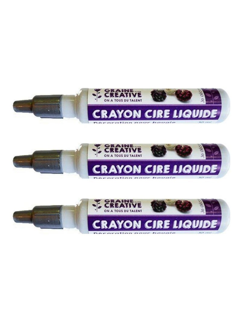 3 crayons cire liquide pour bougie - Argenté - Graine Créative Gris - Kiabi