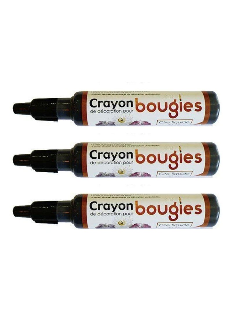3 crayons cire liquide pour bougie - noir - Graine Créative Noir - Kiabi