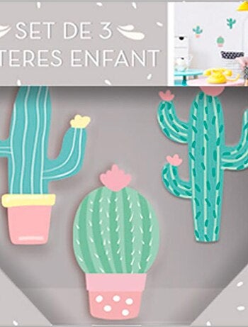 3 crochets patères enfants - Cactus