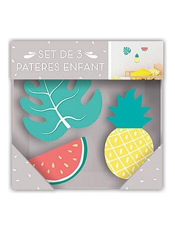 3 crochets patères pour enfants ananas et pastèque