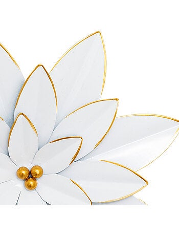 Lot de 3 décorations murales fleurs en acier doré ALYA