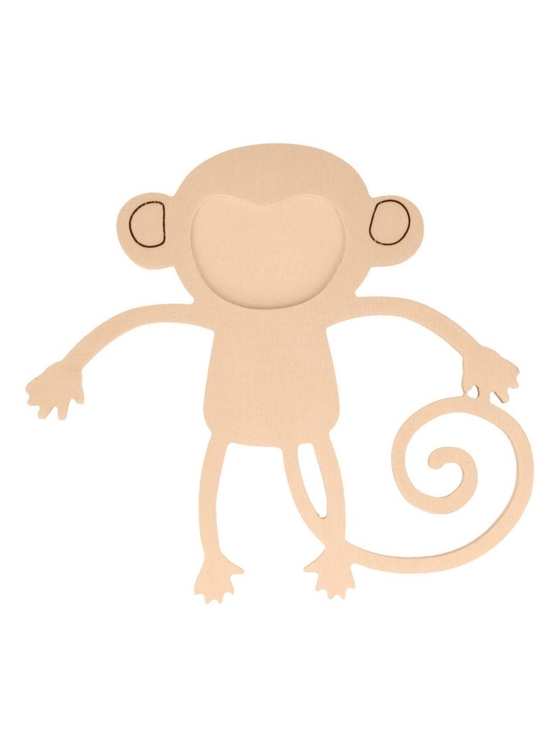3 déco murales en bois - Singe, lion et girafe - Artemio Beige - Kiabi