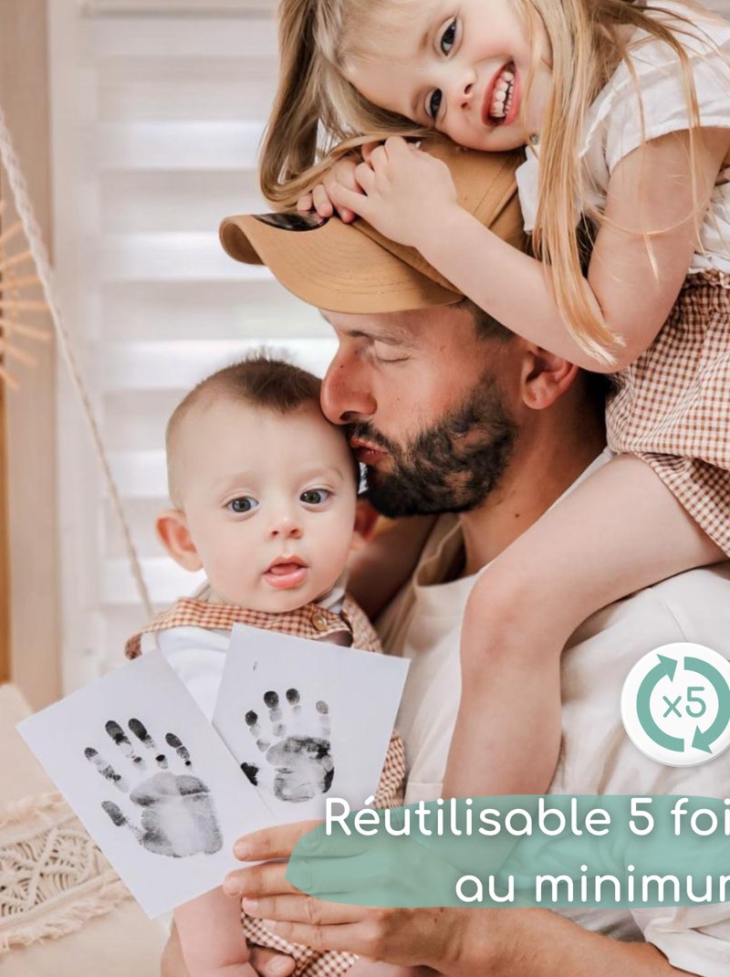 3 Kits d’empreintes pour mains et pieds de bébé Noir - Kiabi