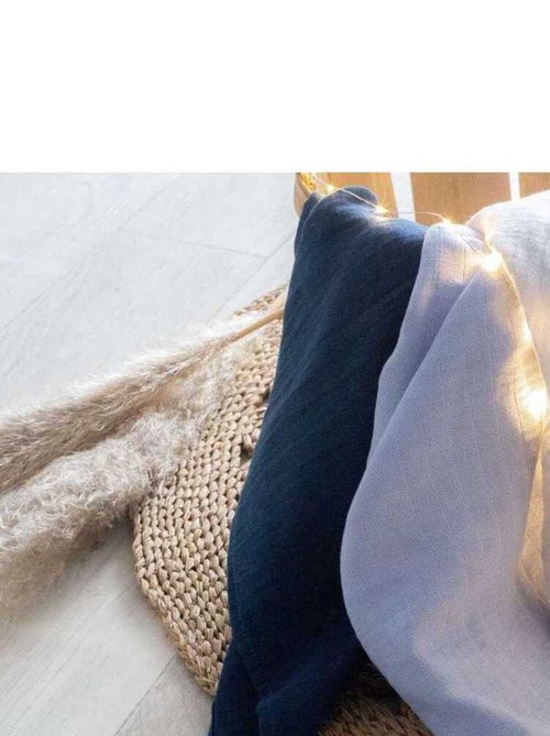 3 Langes bébé en mousseline de coton gaufrée - Kiabi