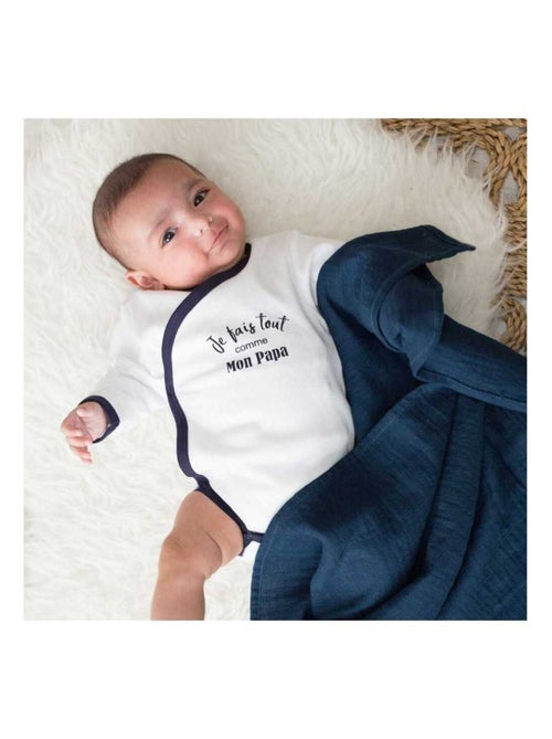 3 Langes bébé en mousseline de coton gaufrée - Kiabi