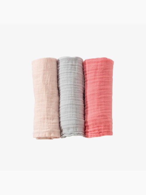 3 langes mousseline de coton - Kiabi