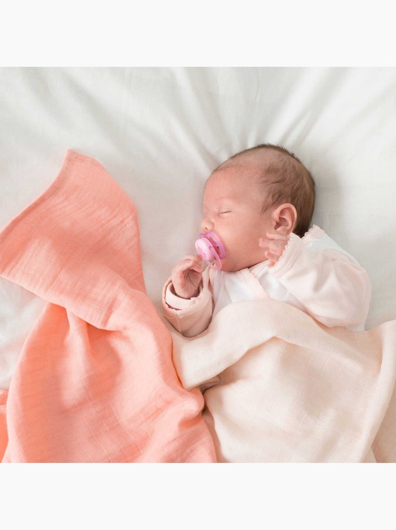 3 langes mousseline de coton Rose pâle - Kiabi