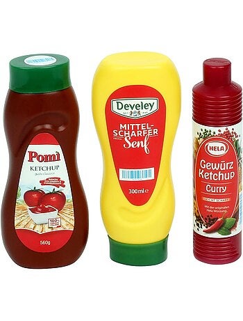 3 mini bouteilles de sauce