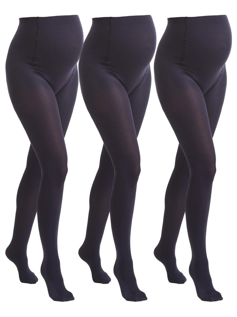 3-Pack Collants de grossesse opaques confortables 60den Bleu marine - Kiabi