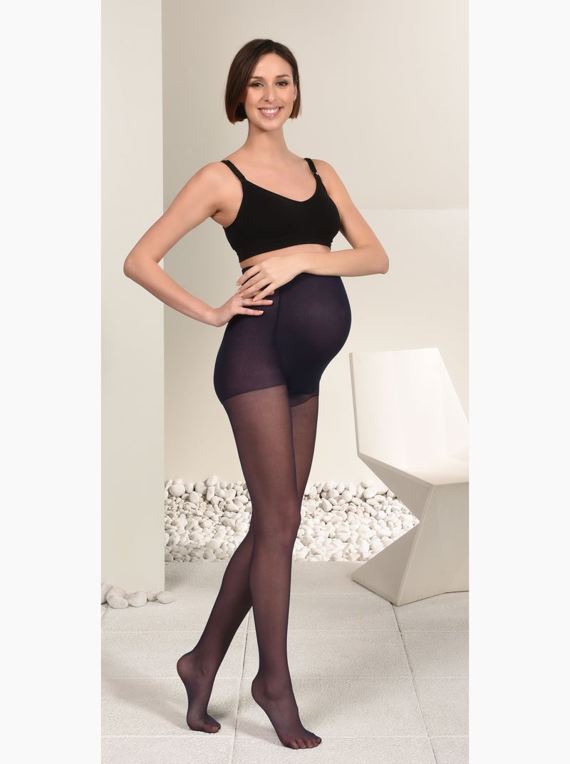 3-Pack Collants de grossesse transparant confortables 20den Bleu marine - Kiabi