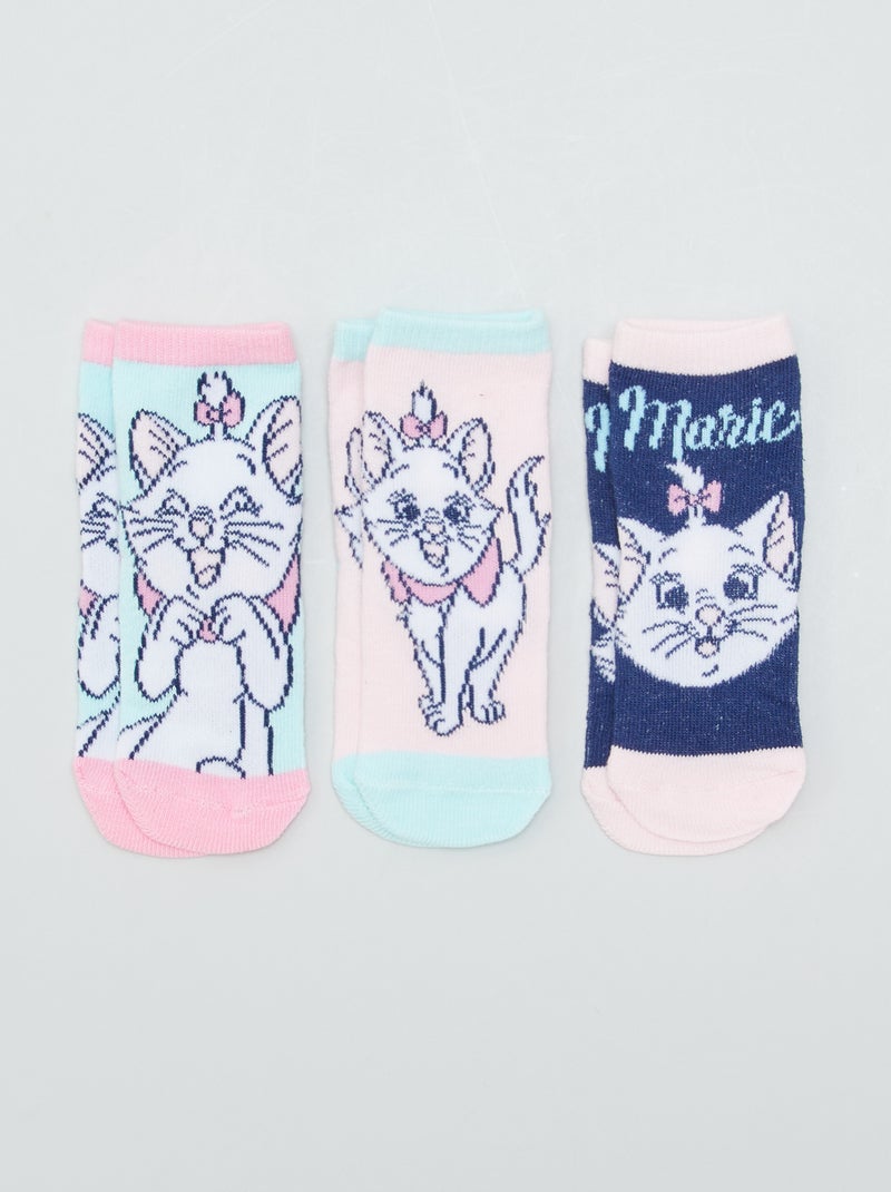 3 paires de chaussettes 'Disney' bleu/rose - Kiabi