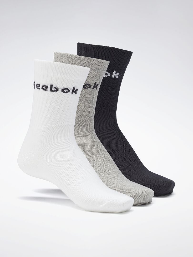 3 paires de chaussettes hautes 'Reebok' Blanc/gris/noir - Kiabi