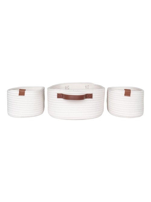 3 paniers blancs en coton - House Nordic - Kiabi