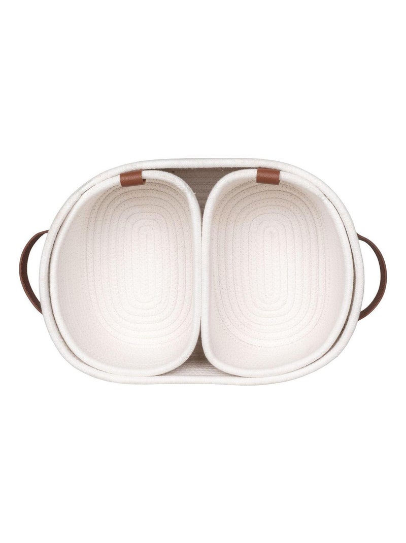 3 paniers blancs en coton - House Nordic Blanc - Kiabi