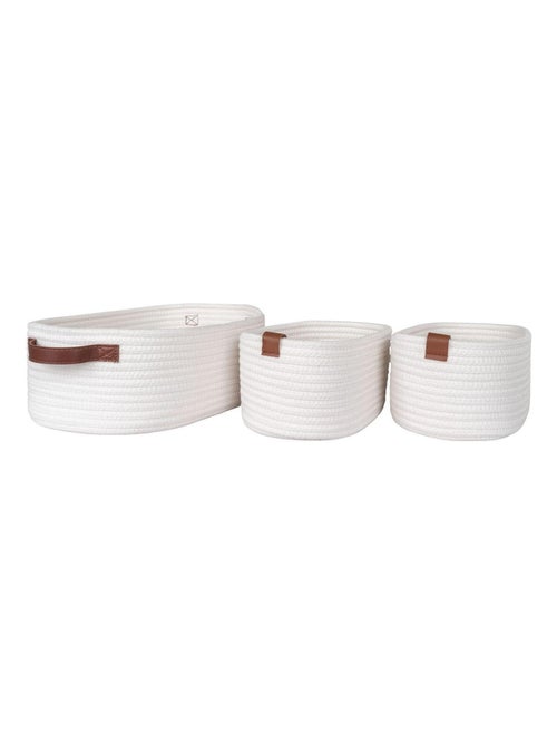 3 paniers blancs en coton - House Nordic - Kiabi