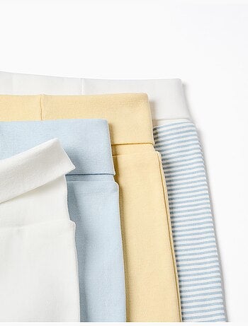 3 pantalons en coton rayés/imprimés