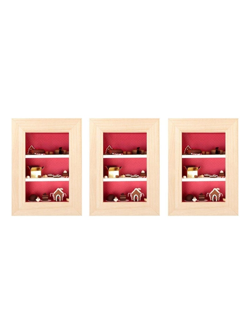 3 petites vitrines bois et plexiglas 22 cm - Artemio Marron - Kiabi