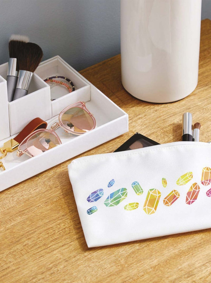 3 Pochettes en tissu en blanc à customiser - - Cricut Blanc Blanc - Kiabi