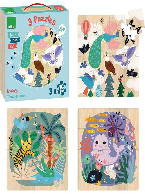 3 puzzles Terre Mer Ciel - Kiabi