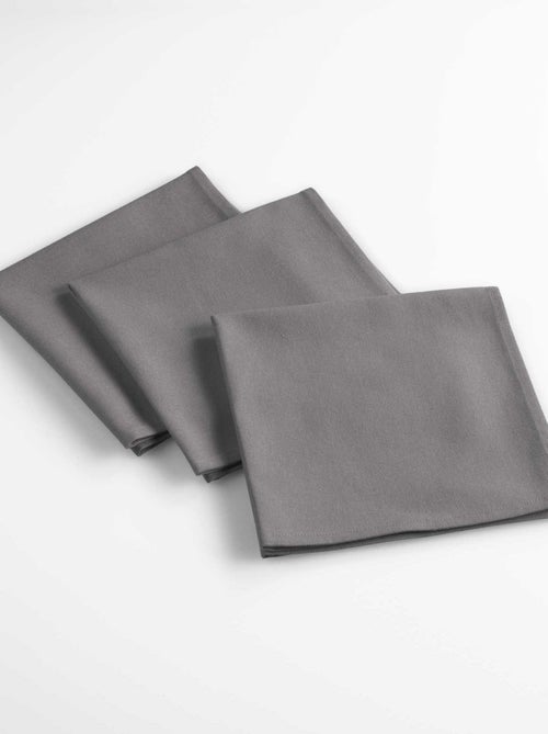 3 Serviettes de table Aubelines anthracite - Kiabi