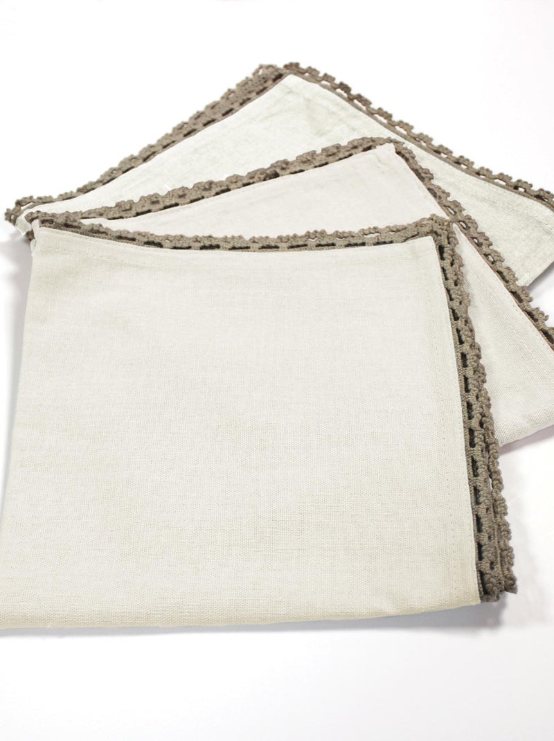 3 Serviettes de table Collection Feminas Beige - Kiabi