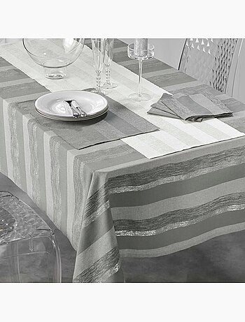 3 Serviettes de table coton Eldora gris argent