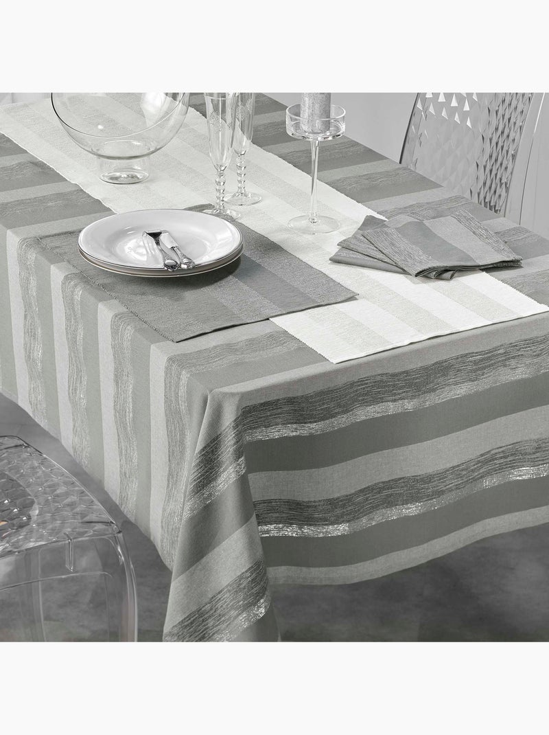 3 Serviettes de table coton Eldora gris argent Argent - Kiabi