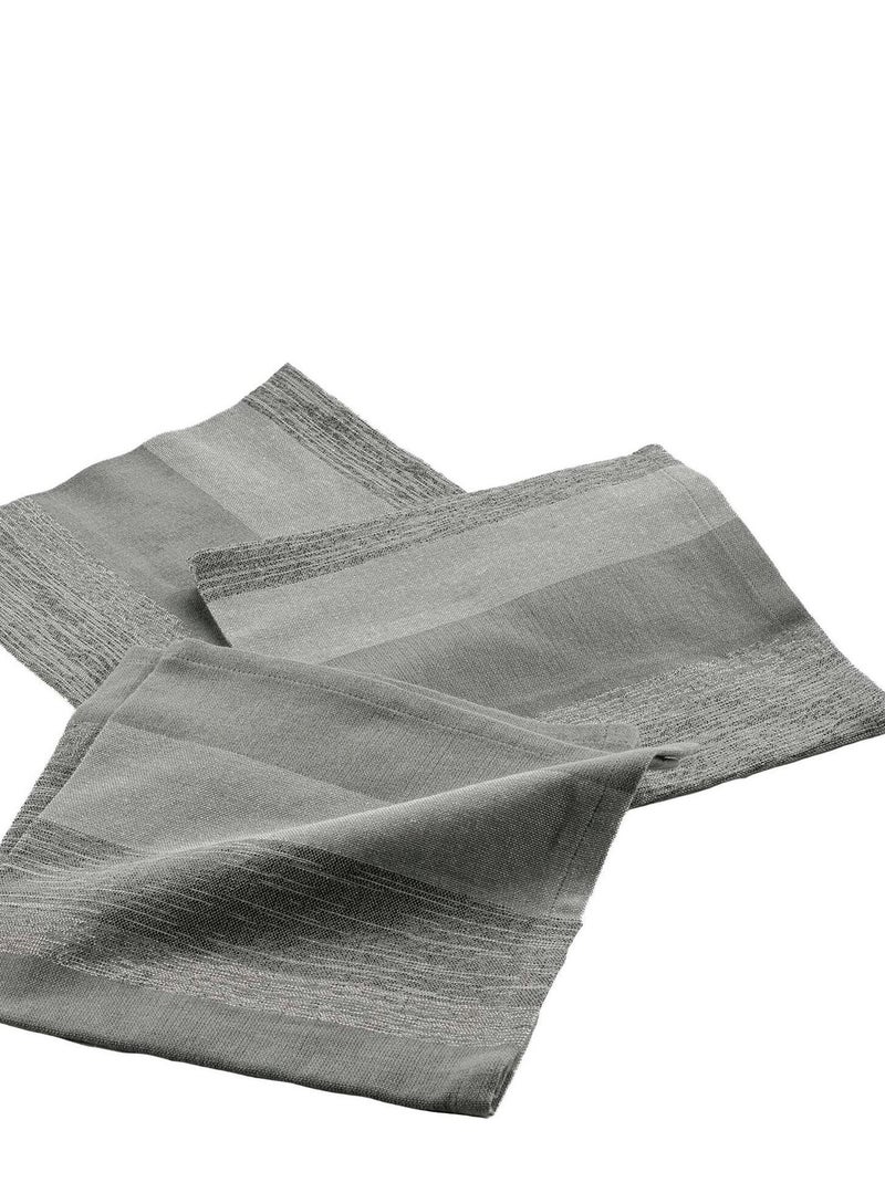 3 Serviettes de table coton Eldora Gris - Kiabi