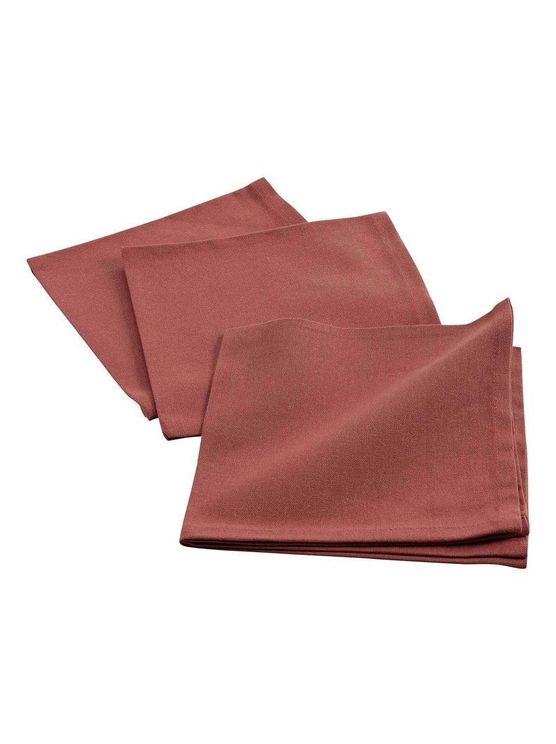 3 Serviettes de table coton Initia Jaune - Kiabi