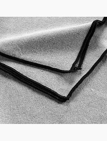 3 Serviettes de table coton recycle 40 x 40 cm Mistralines gris chine